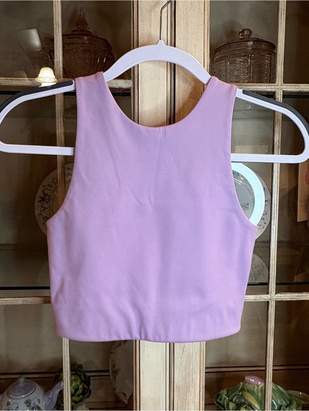 EUC girlfriend collective Lavender High-Neck Crop Top